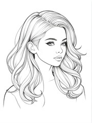 Fototapeta premium coloring pages, hairstyle, portrait of a woman