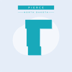 Vector illustration vector of Pierce map North Dakota