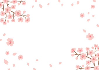 Fototapeta na wymiar 桜のイラストのフレーム