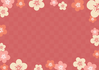 梅の花の和風な背景イラスト