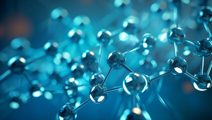 Microscopic macro close-up of molecules or a molecule structure   - obrazy, fototapety, plakaty