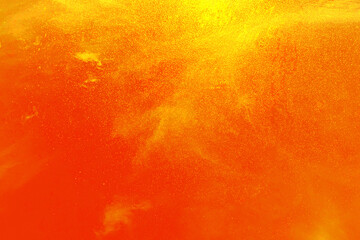 orange golden red brown shiny glitter abstract background with space. Twinkling glow stars effect. Like outer space, night sky, universe. Rusty, rough surface, grain.
