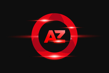 AZ Red logo Design. Vector logo design for business