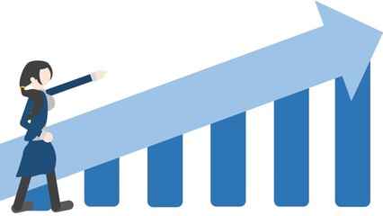 Fototapeta premium 目標達成のため前を見続ける人のイラスト