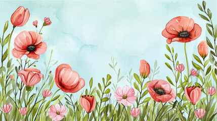 Vector watercolor spring banner