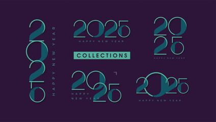 Vector number 2025, with a sleek and modern design. Premium design for 2024 new year celebration and greeting.