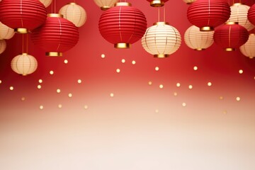 Chinese New Year 2024, new year decoration with lanterns. generative ai