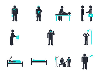 Set of Medical and Health Icon Illustration.