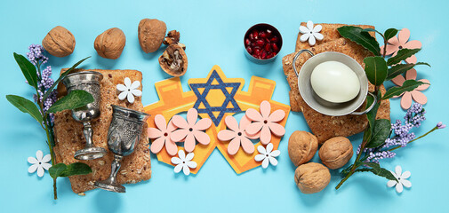 Passover food. Pesach Jewish holiday.