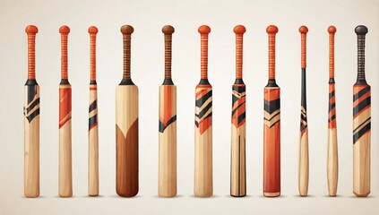Traditional_wood_cricket_bats_Vector_ - obrazy, fototapety, plakaty
