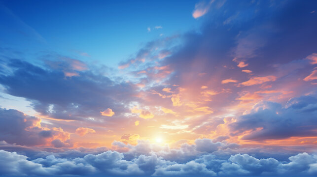 Beautiful sky with clouds background Blue sky