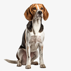 "Adorable Vigilance - Realistic Full Body Beagle on White Background"

