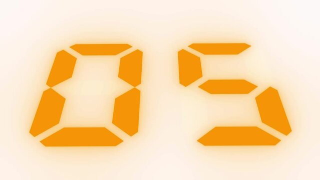 Digitaler Counter - 10 Sekunden Countdown, plakative orange leuchtende 3D-Schrift, Zeit, Timer, Technologie, Z&auml;hlwerk, elektronisch, Anzeige, Fortschritt, Uhr, numerisch, LED, Rendering, 3D
