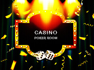 Poker casino poster logo template design