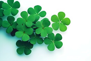 Lush Green Clover Field Illuminated by Sunlight