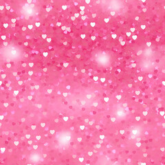 Seamless pattern with pink hearts. Valentine's day background.
