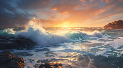 An image of a calm ocean with waves gently crashing