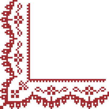 red cross stitch pattern cloth
