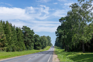 Fototapeta na wymiar paved road in sunny weather