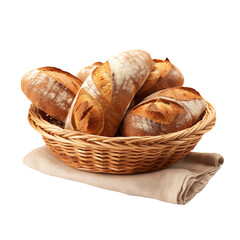 Italian bread isolated on transparent background
