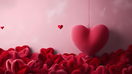 Vibrant Valentine's Day background with red hearts