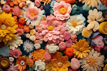 Obraz na płótnie Canvas Colorful flowers bloom and fill whole screen Generative AI