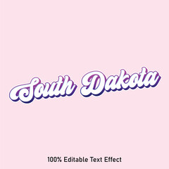 South Dakota text effect vector. Editable college t-shirt design printable text effect vector