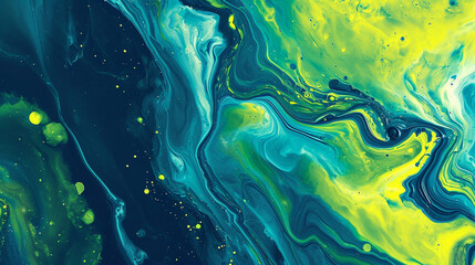 Lime green & electric blue marble background