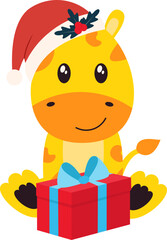 Cute Christmas Animal With Gift Box