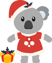Cute Christmas Animal With Gift Box