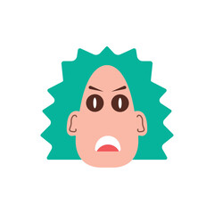 vector unique human character.with colored hair