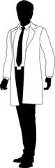 Scientist Engineer Inspector Man Silhouette Person