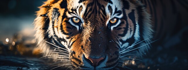 close-up shot of a tiger