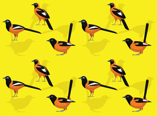 Bird Troupial Cute Seamless Wallpaper Background