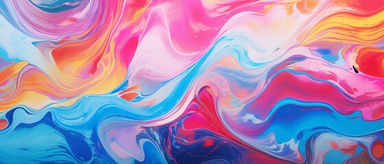 Multicolored abstract painting with textured strokes and shapes on a stylish wallpaper