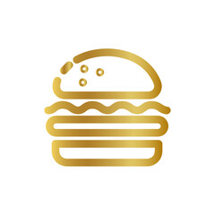 gold hamburger sign, golden hamburger icon, golden fastfood icon, Hamburger, Cheeseburger, Hamburg Steak, Patty, Food, Fast Food, Sandwich, Line Art, Hamburger, Cheeseburger, Hamburger Steak