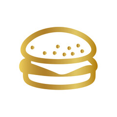 gold hamburger sign, golden hamburger icon, golden fastfood icon, Hamburger, Cheeseburger, Hamburg Steak, Patty, Food, Fast Food, Sandwich, Line Art, Hamburger, Cheeseburger, Hamburger Steak