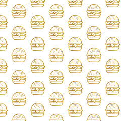 gold hamburger pattern, seamless hamburger pattern, golden burger pattern, hamburher sign, gold color burger 