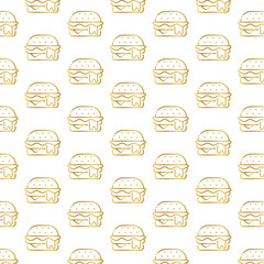 gold hamburger pattern, seamless hamburger pattern, golden burger pattern, hamburher sign, gold color burger 