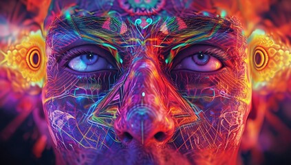 DMT Unidentifiable Beings, Mama Ayahuasca, psychedelic divine cosmic trippy godly spiritual psionic entity. Expanded Consciousness. Abstract Psychedelic Art