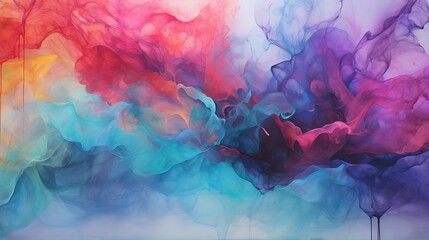 Abstract painting with vibrant colors and fantasy concept in illustration style