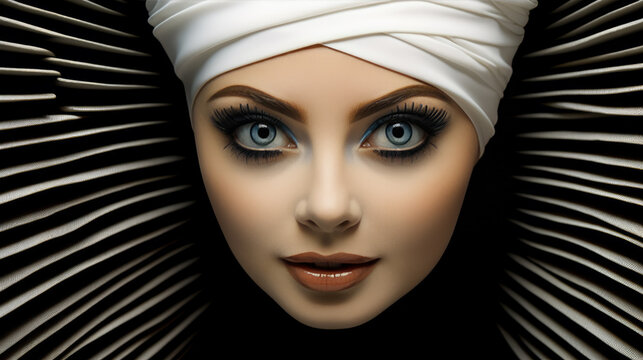 Mystical Poetry Unveiled, The Enchanting Woman Adorned in an Exquisite Turban