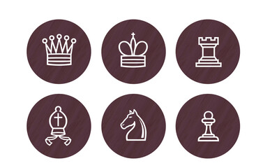 chess icon symbol brown with texture