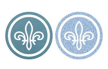 Fleur de lis icon symbol green and gray