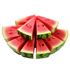 Slices of watermelon on a transparent background.