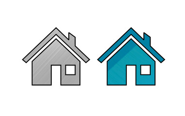 Home icon symbol blue gray with texture background