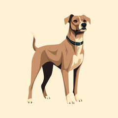 flat dog cartoon vector illustration