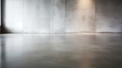 Close-up of polished concrete flooring, highlighting its industrial-chic aesthetic and minimalist appeal