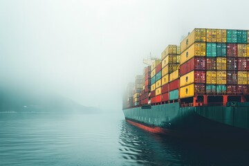 Cargo shipping with full container. business logistics import and export freight transportation. Generative AI