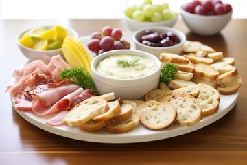 assorted bagels with cream cheese dips on a platter